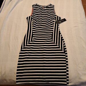 Sharagano womens size 4 striped black & white dress, New